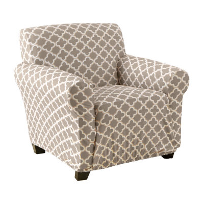 Linery Stretch Printed Armchair Slipcover One Size Beige 24$