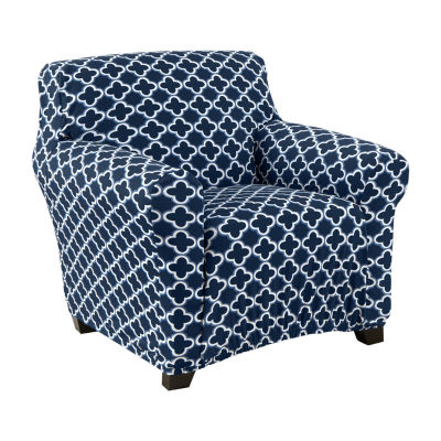 Linery Stretch Printed Armchair Slipcover One Size Blue 24$