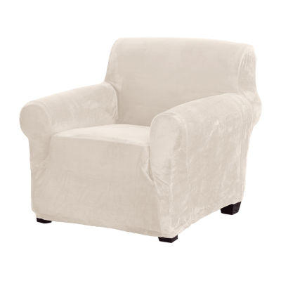 Linery Stretch Velvet-Plush Armchair Slipcover One Size Beige 20$