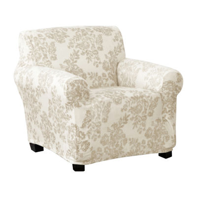 Linery Stretch Velvet-Plush Armchair Slipcover One Size Beige 24$