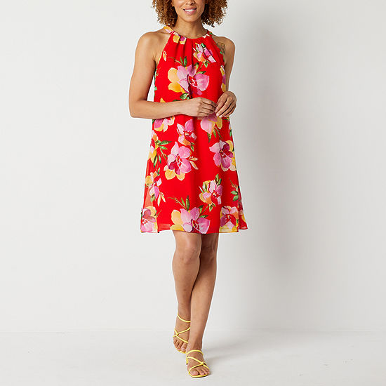 Jessica Howard Sleeveless Floral Shift Dress, Color: Poppy - JCPenney