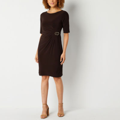 Jessica Howard Plus 3/4 Sleeve Sheath Dress, Color: Black - JCPenney