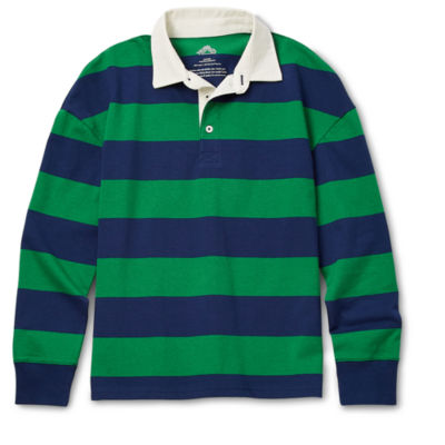 Thereabouts Little & Big Boys Button Down Collar Long Sleeve Rugby