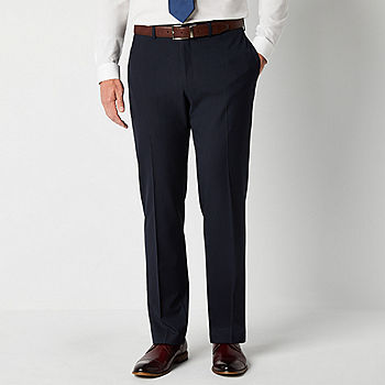 Buy Navy Blue Slim Fit Dress Pants by  with Free