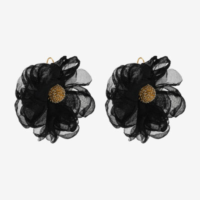 Bijoux Bar Gold Tone Flower Drop Earrings