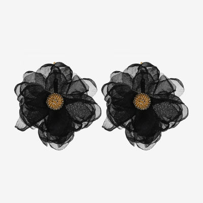 Bijoux Bar Gold Tone Flower Drop Earrings