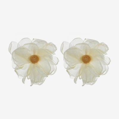 Bijoux Bar Gold Tone Flower Drop Earrings