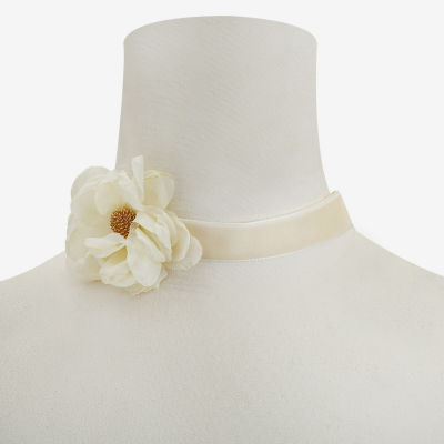 Bijoux Bar Freeform Womens Flower 12 Inch Choker Necklace