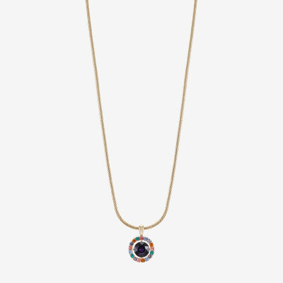 Monet Jewelry Glass 17 Inch Snake Round Pendant Necklace