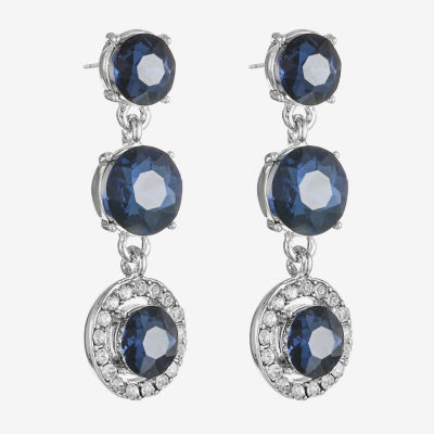 Monet Jewelry Linear Womens Multi Color Glass Round Hypoallergenic Drop Earrings