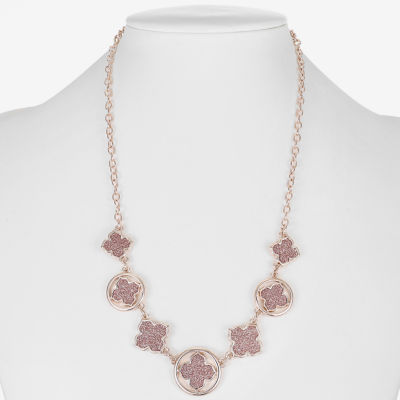 Monet Jewelry Womens Rose Tone 17 Inch Collar Necklace