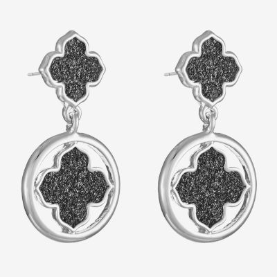 Monet Jewelry Double Clover Drop Earrings