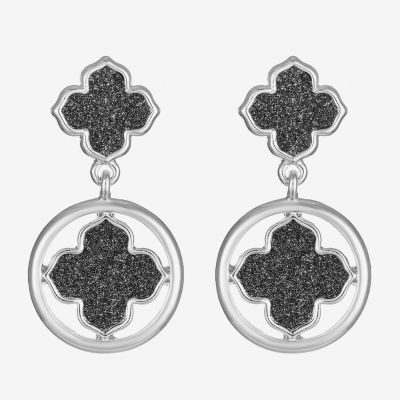 Monet Jewelry Double Clover Drop Earrings