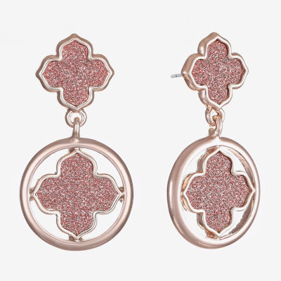 Monet Jewelry Double Clover Drop Earrings