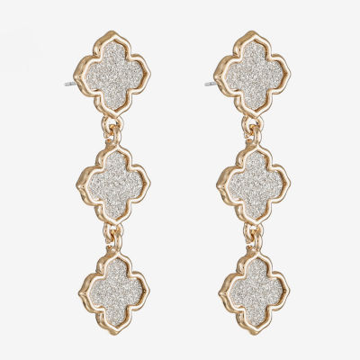 Monet Jewelry Linear Clover Drop Earrings