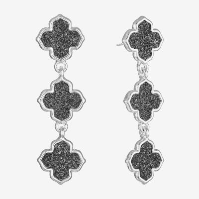 Monet Jewelry Linear Clover Drop Earrings