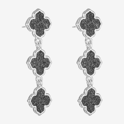 Monet Jewelry Linear Clover Drop Earrings