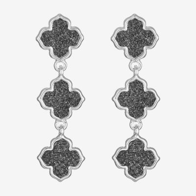 Monet Jewelry Linear Clover Drop Earrings