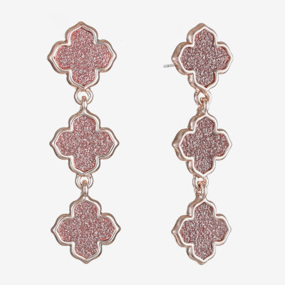 Monet Jewelry Linear Womens Clover Hypoallergenic Drop Earrings