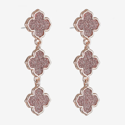 Monet Jewelry Linear Clover Drop Earrings