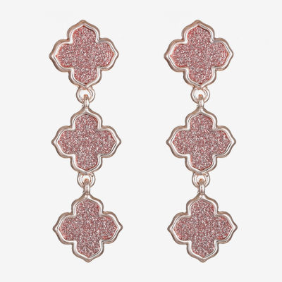 Monet Jewelry Linear Clover Drop Earrings