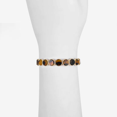 Liz Claiborne Gold Tone Tortoise Round Stretch Bracelet