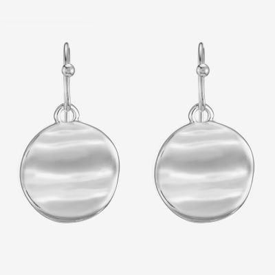 Liz Claiborne Hammered Womens Round Drop Earrings