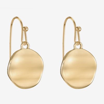 Liz Claiborne Hammered Round Drop Earrings