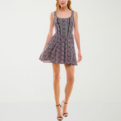 B. Smart Juniors Sleeveless Floral Fit + Flare Dress