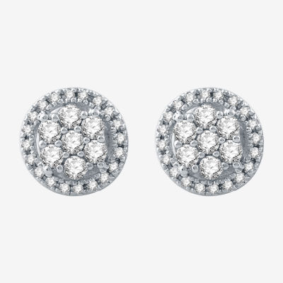 Diamond Blossom 1/2 CT. T.W. Natural White Diamond 10K Gold 9mm Stud Earrings