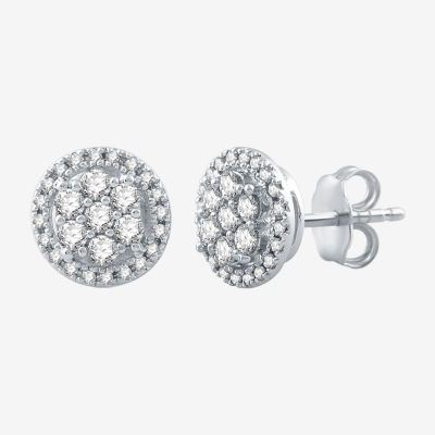 Diamond Blossom 1/2 CT. T.W. Natural White Diamond 10K Gold 9mm Stud Earrings