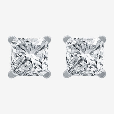 CT. T.W. Lab Grown White Diamond 10K White Gold Stud Earrings