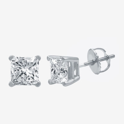 CT. T.W. Lab Grown White Diamond 10K White Gold Stud Earrings