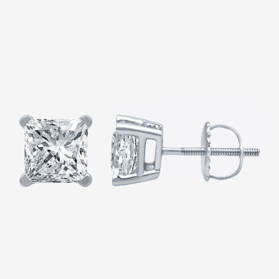 CT. T.W. Lab Grown White Diamond 10K White Gold Stud Earrings