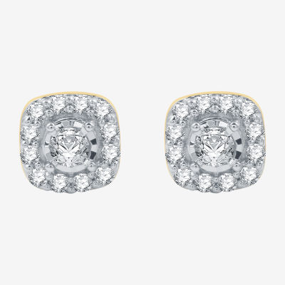 Ever Star (G / SI1-SI2) 3/8 CT. T.W. Lab Grown White Diamond 10K Gold 7mm Cushion Stud Earrings