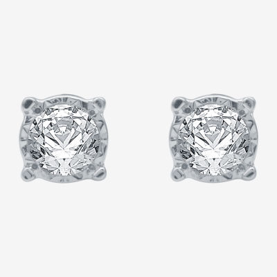 Ever Star (G / SI1-SI2) 1/4 CT.T.W. Lab-Grown Diamond Sterling Silver or 14K Gold over Silver Round Stud Earrings