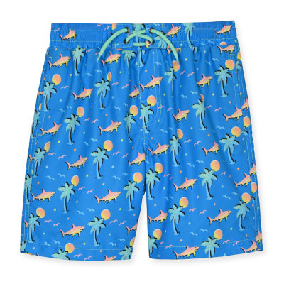 Beach Bros. Little & Big Boys Shark Palm Swim Trunks