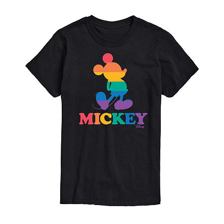 Mens Short Sleeve Mickey Mouse Graphic T-Shirt, Small, Black