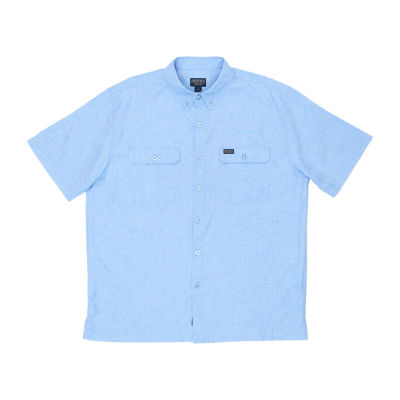 Smiths Workwear Mens Breezy Performance Short Sleeve Regular Fit Big and Tall Button-Down Shirt