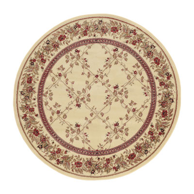 Como Trellis Traditional Oriental Indoor Round Area Rug