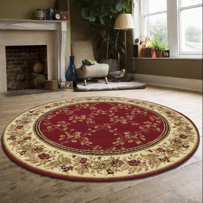 Como Trellis Traditional Oriental Indoor Round Area Rug