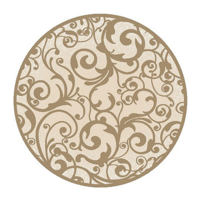Radici Pisa Scroll Modern Transitional Round Area Rug