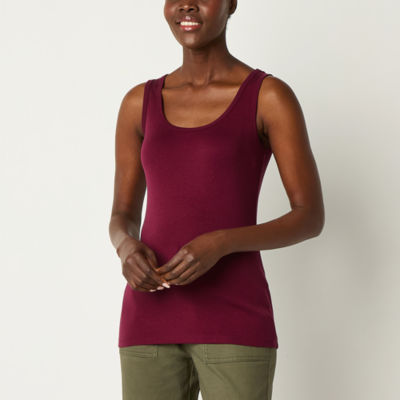 St. John's Bay Womens Scoop Neck Sleeveless Tank Top