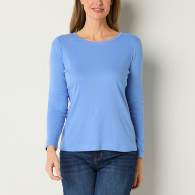 St. John's Bay Womens Crew Neck Long Sleeve T-Shirt