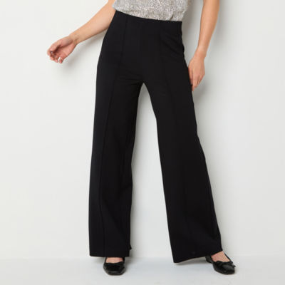 Liz Claiborne Womens Mid Rise Wide Leg Palazzo Pant