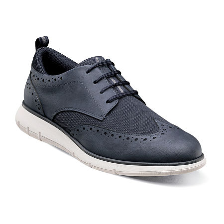 Nunn Bush Mens Stance Knit Oxford Shoes, 9 Medium, Blue