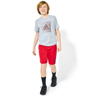 adidas Big Boys Round Neck Short Sleeve Graphic T-Shirt
