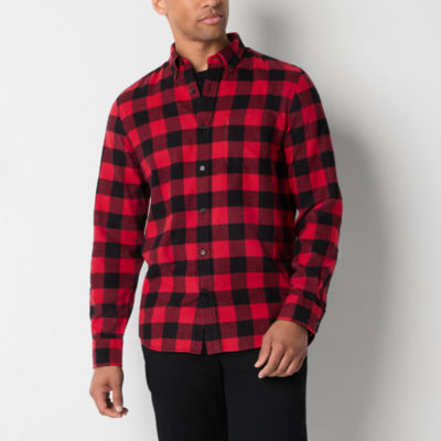 St. John's Bay Mens Long Sleeve Classic Fit Flannel Shirt