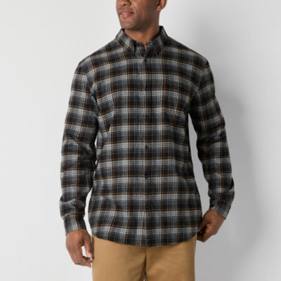 St. John's Bay Big and Tall Mens Seated Wear Adaptive Classic Fit Long Sleeve Flannel Shirt