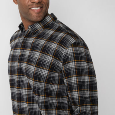 St. John's Bay Big and Tall Mens Seated Wear Adaptive Classic Fit Long Sleeve Flannel Shirt